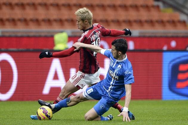 Keisuke Honda Milan, Mirko Valdifiori Empoli Milano 15-02-2015 Stadio Giuseppe Meazza - Football Calcio Serie A AC Mailand vs FC Empoli giuseppexceleste