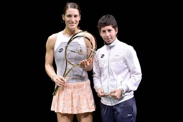 - ANTWERP, BELGIUM: German Andrea Petkovic and Spanish Carla Suarez Navarro pictured after the final of the WTA Tennis Damen Antwerp Diamond Games tennis tournament, Sunday 15 February 2015, in Antwerp. DIRKxWAEM  x04569750x