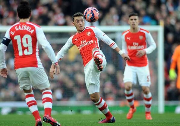 Football - 2014 2015 FA Cup - Round 5 - Arsenal vs Middlesbrough Arsenal s Mesut Ozil at the Emirates Stadium. COLORSORT ANDREW COWIE 