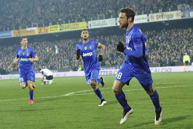 Serie A AC Cesena vs Juventus Turin: Torjubel Claudio Marchisio 
