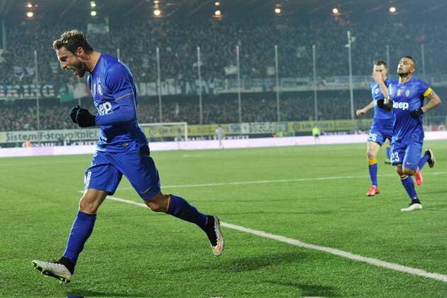 Serie A AC Cesena vs Juventus Turin: Torjubel Claudio Marchisio 