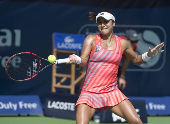 Heather Watson und Trainer Diego Veronelli Tennis - Dubai Tennis Championships 2015 - WTA Tennis Damen - - Dubai - - United Arab Emirates - 16 February 2015.