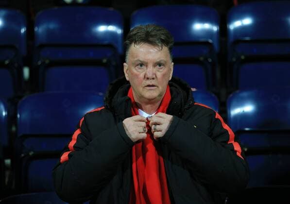 Manchester United ManU s Louis Van Gaal looks on FA Cup - Preston North End vs Manchester United - Deepdale - England - 16th February 2015 - Picture David Klein Sportimage EDITORIAL USE ONLY. No use with unauthorised audio, video, data, fixture lists, club league logos or live services. Online in-match use limited to 120 images, no video emulation. No use in betting, games or single club league player publications.