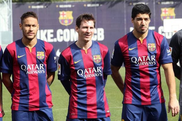 Aktuell Fußball, Spanien, FC Barcelona schließt TV-Vertrag mit Telefonica ab Neymar - Lionel Messi - Luis Suarez - Fussball, Spanien - Primera Division - FC Barcelona schließt TV-Vertrag mit Telefonica ab - 18 02 2015 CarlosMira Panoramic 