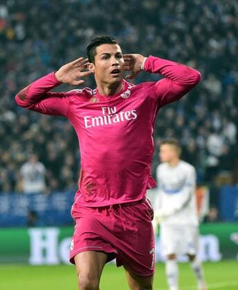 18.02.2015, xjhx, Fussball UEFA Champions League, FC Schalke 04 - Real Madrid, v.l. Cristiano Ronaldo (Real Madrid) Torjubel, Goal celebration, celebrate the goal 0:1