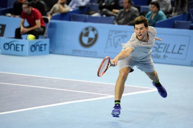 Tournoi Open 13 de Marseille - quart de finale simple Dominic THIEM (aut) TENNIS : Open 13 - 1 4 Finale - Marseille - 20 02 2015 FranckPennant Panoramic 