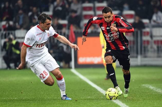 JEREMY TOULALAN (mon) - CARLOS EDUARDO (nic) FOOTBALL : Nice vs Monaco - Ligue 1 - 20 02 2015 FEP Panoramic 