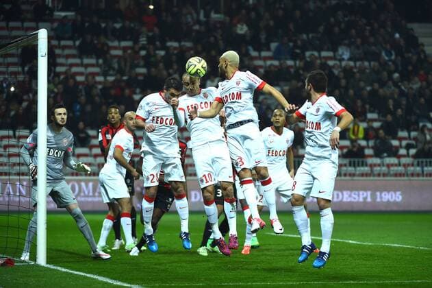 DIMITAR BERBATOV (mon) - DANIJEL SUBASIC (mon) FOOTBALL : Nice vs Monaco - Ligue 1 - 20 02 2015 FEP Panoramic 
