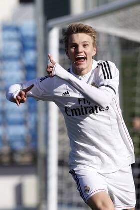 Real Madrid Castilla s Martin Odegaard during 2014-15 Spanish Second Division match between Real Madrid Castilla and Barakaldo at Alfredo Di Stefano stadium in Madrid, Spain. February 21, 2015.  (20150121141)