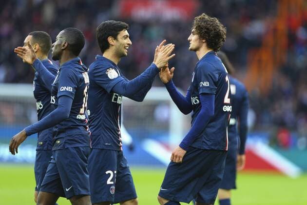 Adrien Rabiot Javier Pastore (PSG) FOOTBALL, France - Ligue 1 - Paris Saint Germain (PSG) vs. FC Toulouse - 21 02 2015 GwendolineLeGoff Panoramic 