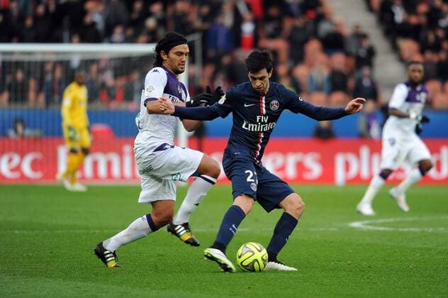 JAVIER PASTORE (psg) - Abel AGUILAR (tou) FOOTBALL, France - Ligue 1 - Paris Saint Germain (PSG) vs. FC Toulouse - 21 02 2015 FEP Panoramic 