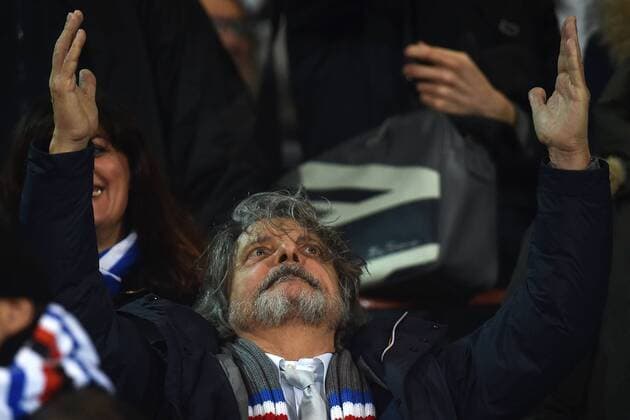Aktuell Fußball, Italien, Regen-Spielabsage in Genua Massimo Ferrero. Match suspended for heavy rain Genova 21-02-2015 Stadio Marassi Football Calcio Serie A Sampdoria. andreaxstaccioli