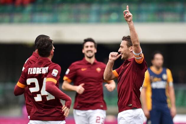 Francesco Totti Roma Goal celebration 22-02-2015 Football Calcio Serie A Hellas Verona - AS Roma - Foto AndreaxStaccioli Insidefoto andreaxstaccioli