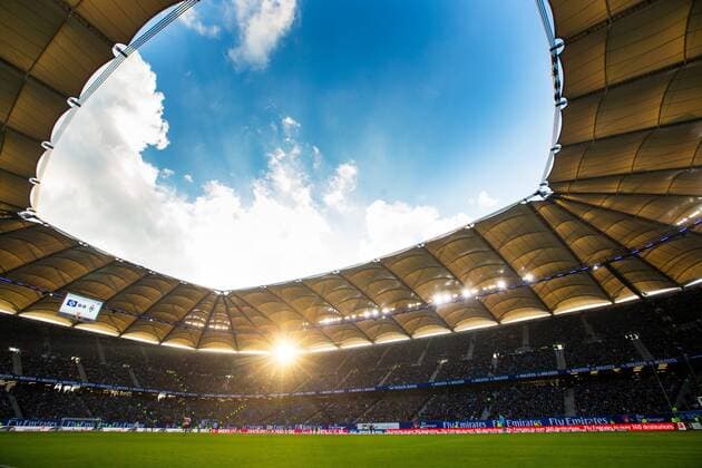 Hamburg, 22. Februar 2015 - Fußball, 1. Bundesliga 2014 15, Hamburger SV: Übersicht der Imtech-Arena im Hamburger Volkspark, Heimspielstätte des HSV 