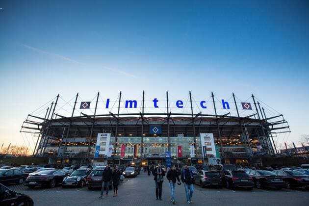 Hamburg, 22. Februar 2015 - Fußball, 1. Bundesliga 2014 15, Hamburger SV: Außenansicht der Imtech Arena im Hamburger Volkspark 