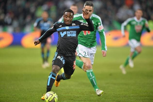 Aktuell Fußball, Frankreich, Ligue 1, AS St. Etienne - Olympique Marseille Brice Dja Djedje (om) FOOTBALL : Saint Etienne vs Marseille - Ligue 1 - 02 22 2015 AnthonyBIBARD FEP Panoramic 