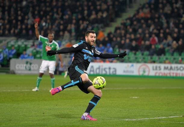 Aktuell Fußball, Frankreich, Ligue 1, AS St. Etienne - Olympique Marseille Andre Pierre Gignac (om) FOOTBALL : Saint Etienne vs Marseille - Ligue 1 - 02 22 2015 AnthonyBIBARD FEP Panoramic 