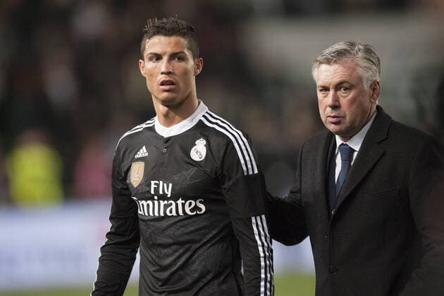 Feb. 22, 2015 - Elche, Alicante, Spain - Cristiano Ronaldo, Carlo Ancelotti during the match between Elche CF against Real Madrid, week 24 of La Liga 2014 15 in Martinez Valero stadium, Elche, SPAIN - 2015 february 22. (Photo: Jose Breton) Elche CF - Real Madrid  - ZUMAn230