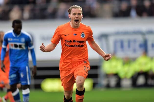 Vormer Rudy Ruud midfielder of Club Brugge - Joie FOOTBALL : KAA Gent vs Club Bruges - Jupiler Pro League - Championnat belge - 22 02 2015 PhotoNews Panoramic