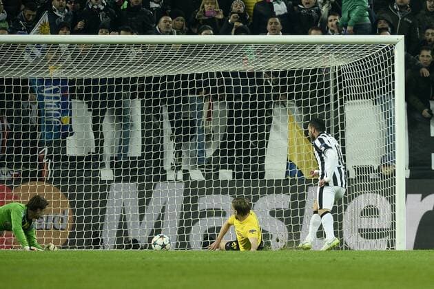 Champions League Juventus Turin - BVB Borussia Dortmund Tor Carlos Tevez 