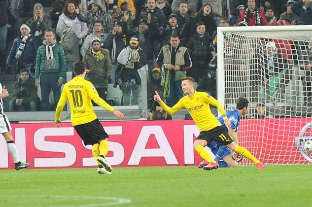 Feb. 24, 2015 - Turin, Italy - Reus gioy during the Champions League football match between Borussia Dortmund and Juventus at JUVENTUS stadium in Torino, Italy, on February 24, 2015. Champions League: Juventus vs Borussia Dortmund  - ZUMAn230