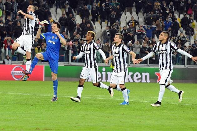 IPP20150224 Football - soccer: UEFA Champions League, Ottavi - Juventus Turin - Borussia dortmund, LEONARDO BONUCCI GIANLUIGI BUFFON Kingsley Coman SIMONE PADOIN , ROBERTO PEREYRA xHOCHxZWEIx xItalyxPhotoxPressx 