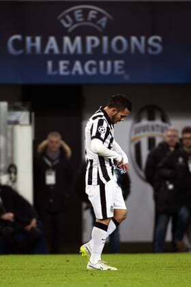 Carlos Tevez (Juventus), FEBRUARY 24, 2015 - Football Soccer : Carlos Tevez of Juventus celebrates after scoring his side s first goal during the UEFA Champions League Round of 16 1st leg match between Juventus 2-1 Borussia Dortmund at Juventus Stadium in Turin, Italy. NoxThirdxPartyxSales  (ptmb071539)