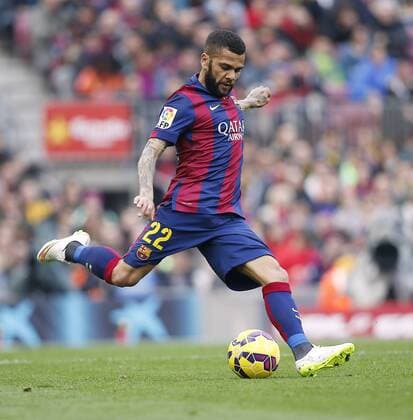 DANI ALVES Team FC Barcelona Barca Fussball Spanische Fussball Liga Saison 2014-2015 FC Barcelona - Malaga CF am 21.Februar 2015 in Barcelona 