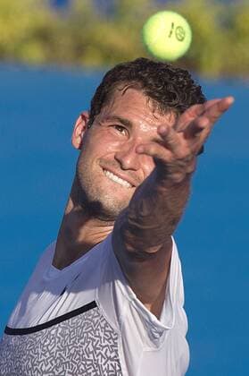 ACAPULCO, Feb. 25, 2015 -- Grigor Dimitrov serves the ball during the men s single at the Abierto Mexicano Telcel tennis tournament in Acapulco Feb. 25, 2015. (SP) ACAPULCO-TENNIS-OPEN AlejandroxAyala 