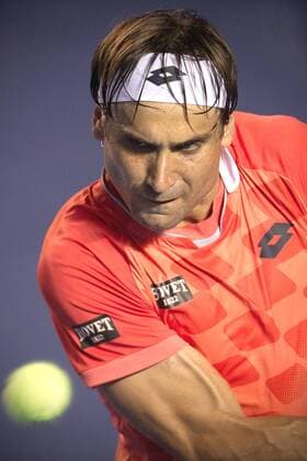 ACAPULCO, Feb. 25, 2015 -- David Ferrer returns the ball during the men s single at the Abierto Mexicano Telcel tennis tournament in Acapulco Feb. 25, 2015. (SP) ACAPULCO-TENNIS-OPEN AlejandroxAyala 