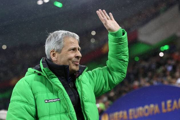 Trainer Lucien Favre (Borussia Moenchengladbach) Borussia Moenchengladbach vs FC Sevilla, Fussball, Europa League, 26.02.2015 , EP_JSE