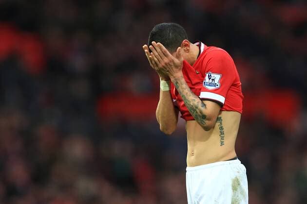 Angel di Maria of Manchester United ManU looks dejected - Manchester United (ManU) vs. AFC Sunderland - Barclay s Premier League - Old Trafford - Manchester - 28 02 2015 - EDITORIAL USE ONLY. No use with unauthorised audio, video, data, fixture lists, club league logos or live services. Online in-match use limited to 120 images, no video emulation. No use in betting, games or single club league player publications.