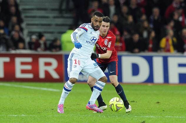 SEBASTIEN CORCHIA (lil) - Alexandre LACAZETTE (lyo) FOOTBALL : OSC Lille vs Olympique Lyon - Ligue 1 2014 2015 - 28 02 2015 NLeGouic FEP Panoramic 