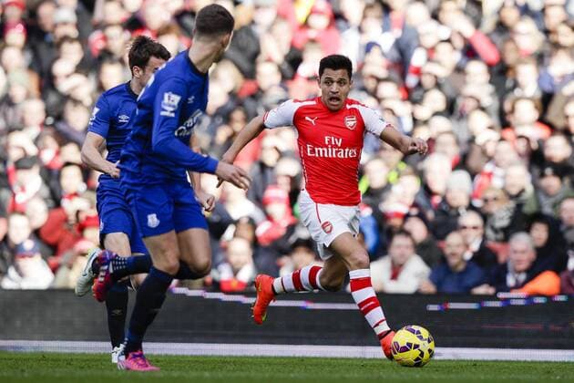 01.03.2015. London, England. Barclays Premier League. Arsenal versus Everton. Arsenal& x2019;s Alexis Sanchez in action xCraigxMercerx  ActionPlus11601657