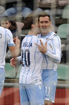Esultanza Miroslav Klose dopo il gol Goal celebration Reggio Emilia Serie A 2014 2015 US Sassuolo Calcio - Lazio Rom 0-3 fnozxinside