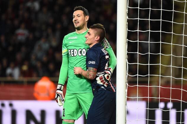 DANIJEL SUBASIC (mon) - MARCO VERRATTI (psg) FOOTBALL : Monaco vs Paris SG - Ligue 1 - 01 03 2015 FEP Panoramic 