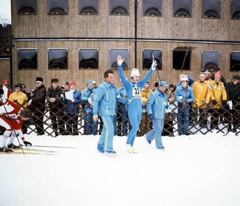 Olympische Winterspiele in Innsbruck, Nordische Kombination: Ulrich Wehling (DDR) jubelt