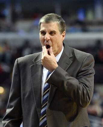 Washington Wizards head coach Randy Wittman rubs his face during the second quarter against the Chicago Bulls at the United Center in Chicago on March 3, 2015.  CHI2015030312 BRIANxKERSEY