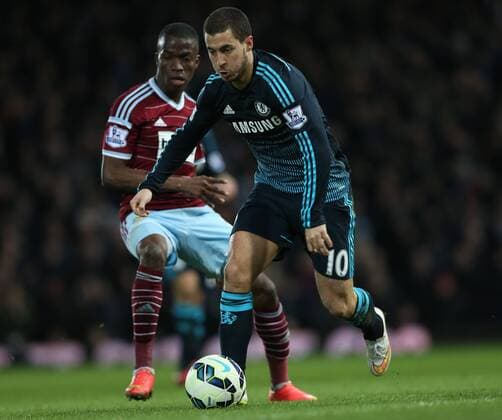 Chelsea s Eden Hazard in action Barclays Premier League - - West Ham United vs FC Chelsea United - Upton Park - England - 4th March 2015 - Picture DavidxKlein Sportimage EDITORIAL USE ONLY. No use with unauthorised audio, video, data, fixture lists, club league logos or live services. Online in-match use limited to 120 images, no video emulation. No use in betting, games or single club league player publications.