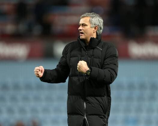 Chelsea s Jose Mourinho celebrates at the final whistle Barclays Premier League - - West Ham United vs FC Chelsea United - Upton Park - England - 4th March 2015 - Picture DavidxKlein Sportimage EDITORIAL USE ONLY. No use with unauthorised audio, video, data, fixture lists, club league logos or live services. Online in-match use limited to 120 images, no video emulation. No use in betting, games or single club league player publications.