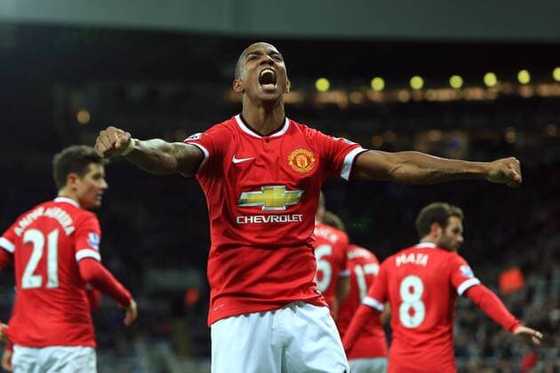 Ashley Young of Manchester United ManU celebrates scoring the opening goal - Newcastle United vs. Manchester United ManU - Barclay s Premier League - St James Park - Newcastle - 04 03 2015 Pic PhilipxOldham Sportimage EDITORIAL USE ONLY. No use with unauthorised audio, video, data, fixture lists, club league logos or live services. Online in-match use limited to 120 images, no video emulation. No use in betting, games or single club league player publications.