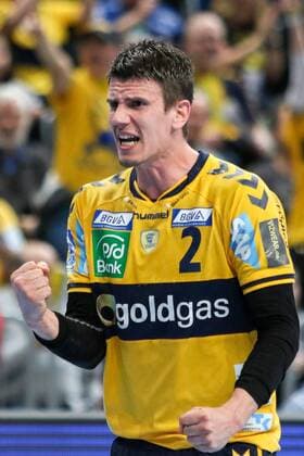 Andy Schmid (Rückraum Mitte, Rhein-Neckar Löwen), ballt die Faust, Freude, Jubel, siegessicher, Handball, DHB Pokal, Rhein-Neckar Löwen - THW Kiel, xozx