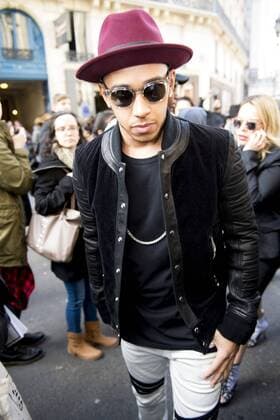 Lewis Hamilton CELEBRITES : Defile Balmin - Pret a Porter - 05 03 2015 JBAutissier 