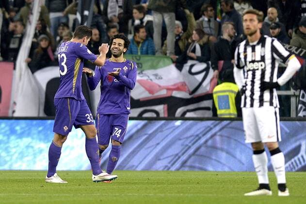 Jubel Mohamed Salah mit Mario Gomez - Coppa Italia 2015 - Juventus Turin - AC Florenz (ACF Fiorentina) (ACF Fiorentina (AC Florenz (ACF Fiorentina) ) ) filippoxalfero