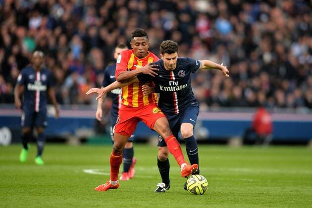 Aktuell Fußball, Frankreich, Ligue 1, Paris St. Germain - RC Lens Thiago Motta psg - Lalaina Nomenjanahary len FOOTBALL Paris SG vs Lens - Ligue 1 - 07 03 2015 AnthonyBIBARD FEP Panoramic 