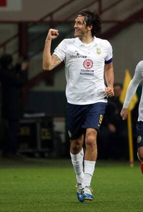 07.03.2015. San Siro stadium, Milan, Italy. Serie A football. AC Milan versus Hellas Verona. Luca Toni celebrates after his penalty kick goal for 0-1 xPaoloxNuccix  ActionPlus11603298