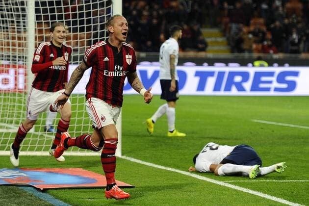 Philippe Mexes Milan 2-1. Celebration goal Milano 07-03-2015 Stadio Giuseppe Meazza - Serie A Milan - Hellas Verona. Foto GiuseppexCeleste Insidefoto giuseppexceleste