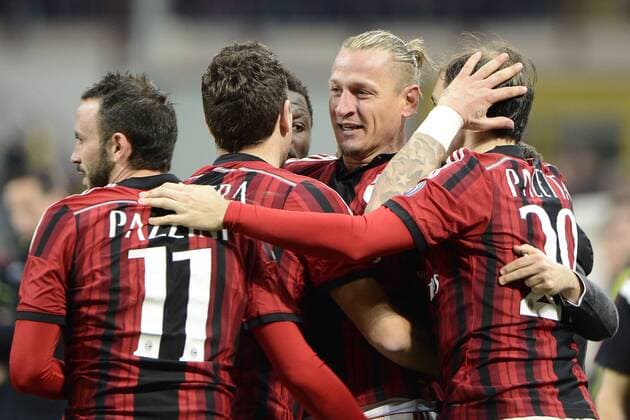 Philippe Mexes Milan 2-1. Celebration goal Milano 07-03-2015 Stadio Giuseppe Meazza - Serie A Milan - Hellas Verona. Foto GiuseppexCeleste Insidefoto giuseppexceleste