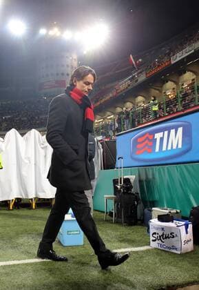 07.03.2015. San Siro stadium, Milan, Italy. Serie A football. AC Milan versus Hellas Verona. Filippo Inzaghi, AC Milan manager looks on pensively xPaoloxNuccix  ActionPlus11603353
