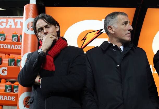 07.03.2015. San Siro stadium, Milan, Italy. Serie A football. AC Milan versus Hellas Verona. Filippo Inzaghi, AC Milan manager looks on pensively xPaoloxNuccix  ActionPlus11603354